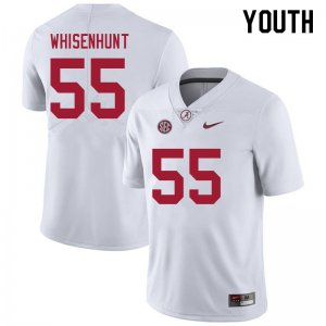NCAA Youth Alabama Crimson Tide #55 Bennett Whisenhunt Stitched College 2021 Nike Authentic White Football Jersey NU17D41KF